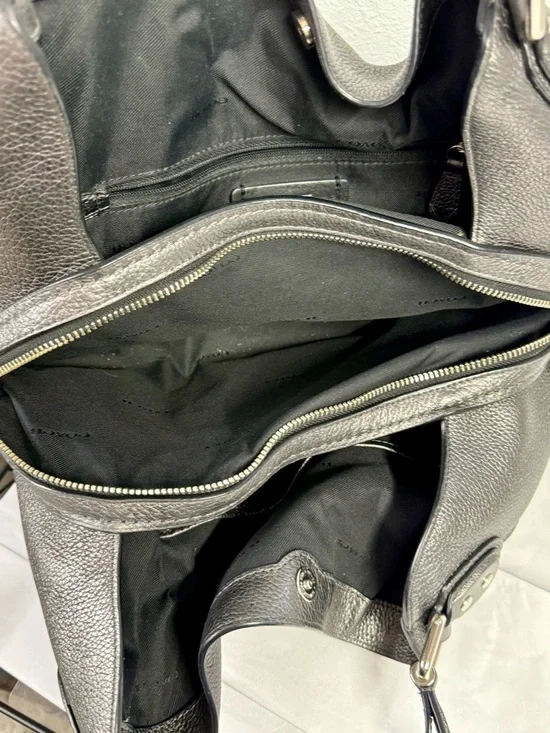 Coach Metallic Pewter Pebbled Leather Shoulder Bag - Picture 3 of 4